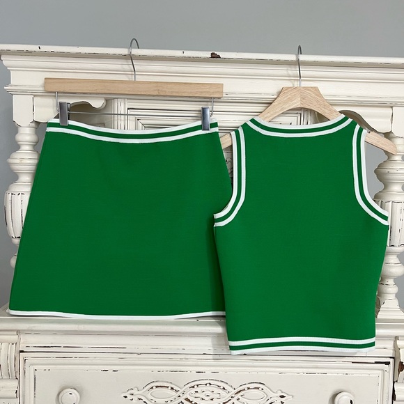House of Harlow•GREEN BEE/CLOUD DANCER•Skirt•Tank•Set•Sz M•NWT - Picture 2 of 11